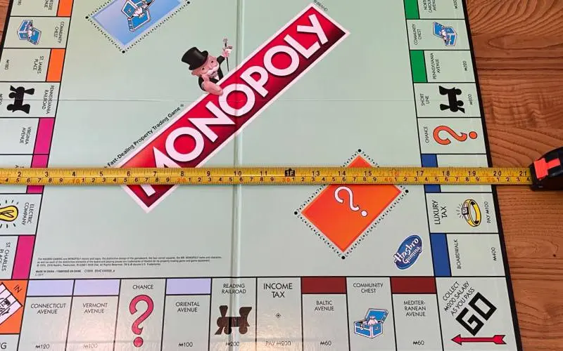 monopoly board dimensions
